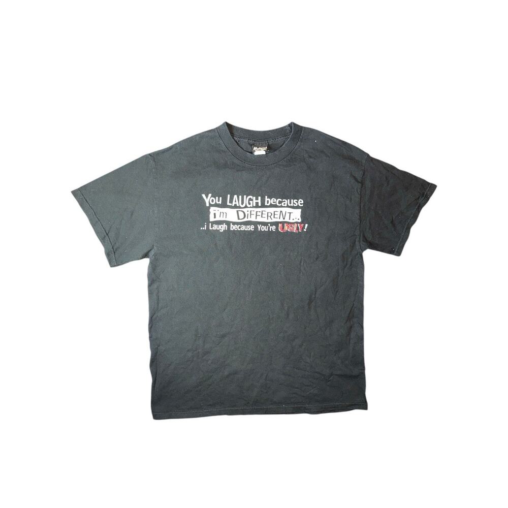 Vintage Hybrid Tee Adult L Large You LAUGH because im DiFFERENT... funny comedy